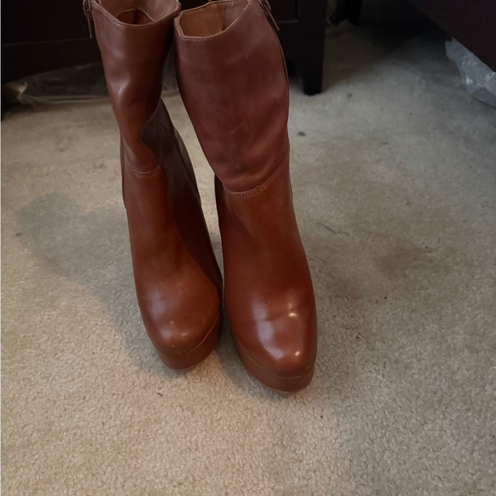 Drakes Chestnut Heeled Boots